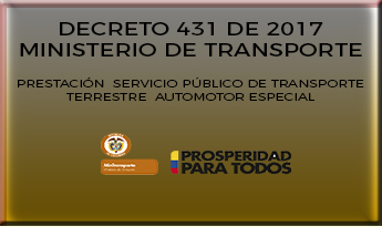 Decreto 431 de 2017 Ministerio de Transporte
